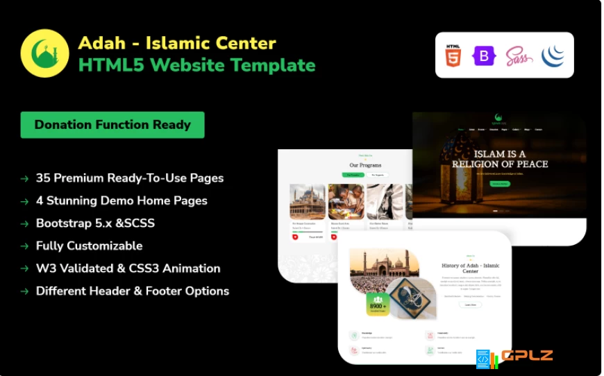 Adah – Islamic Center HTML5 Website Template