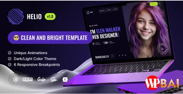 Helio – Coming Soon and Landing Page Template