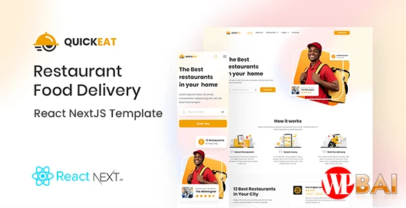 QuickEat – React Restaurant Food Delivery NextJS Template